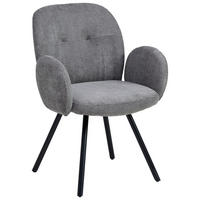 ARMLEHNSTUHL  in Eisen Chenille  - Schwarz/Grau, LIFESTYLE, Holz/Textil (60/87/65cm) - Livetastic