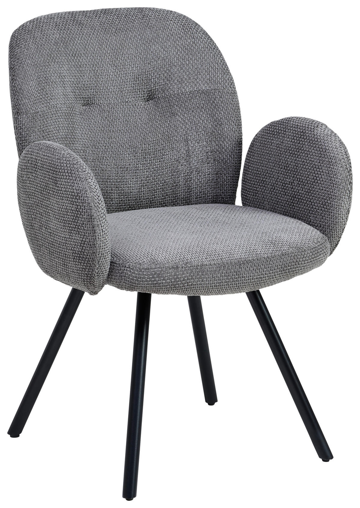 ARMLEHNSTUHL  in Eisen Chenille  - Schwarz/Grau, LIFESTYLE, Holz/Textil (60/87/65cm) - Livetastic