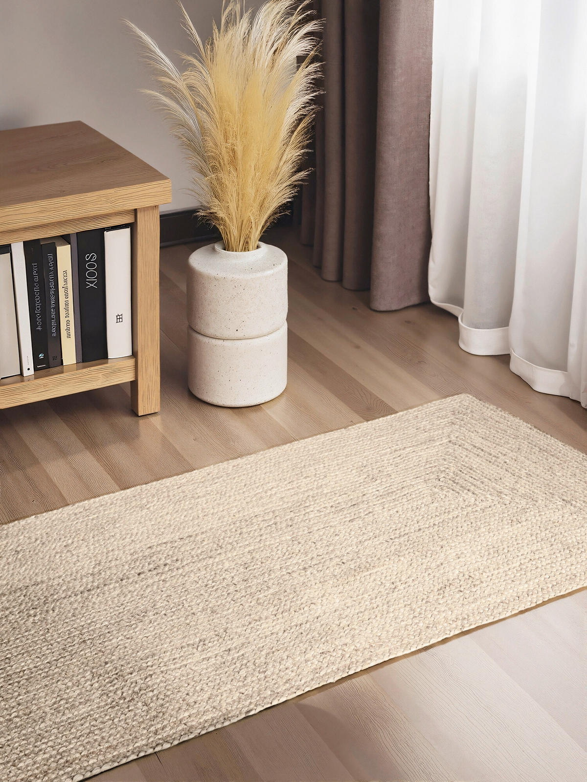 JUTETEPPICH 80/200 cm Juno Weiß rechteckig  - Weiß, Natur, Textil (80/200cm) - Hanse Home