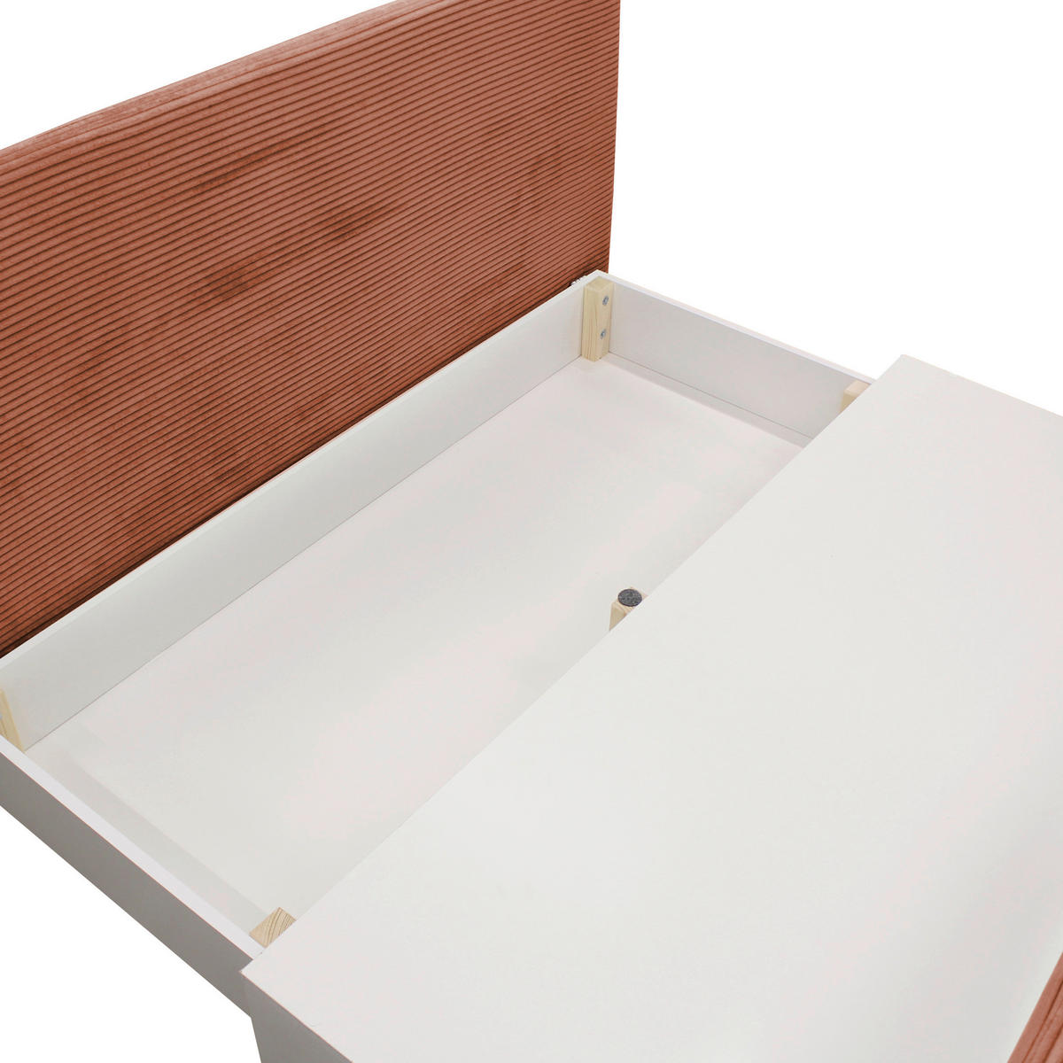 SCHLAFSOFA  mit Liegefunktion Cord Koralle  - Koralle/Schwarz, Design, Kunststoff/Textil (154/93/85cm) - MID.YOU