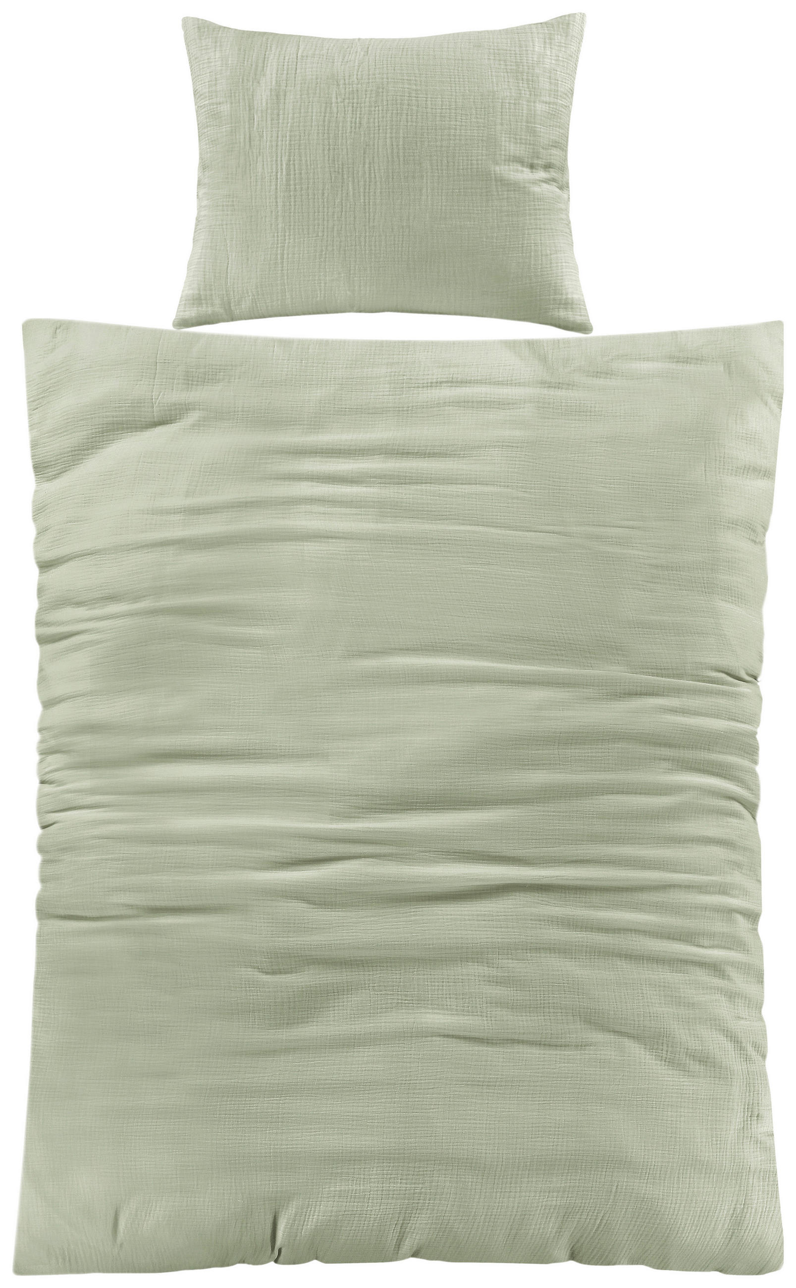BETTWÄSCHE 140/200 cm  - Salbeigrün, Basics, Textil (140/200cm) - Novel