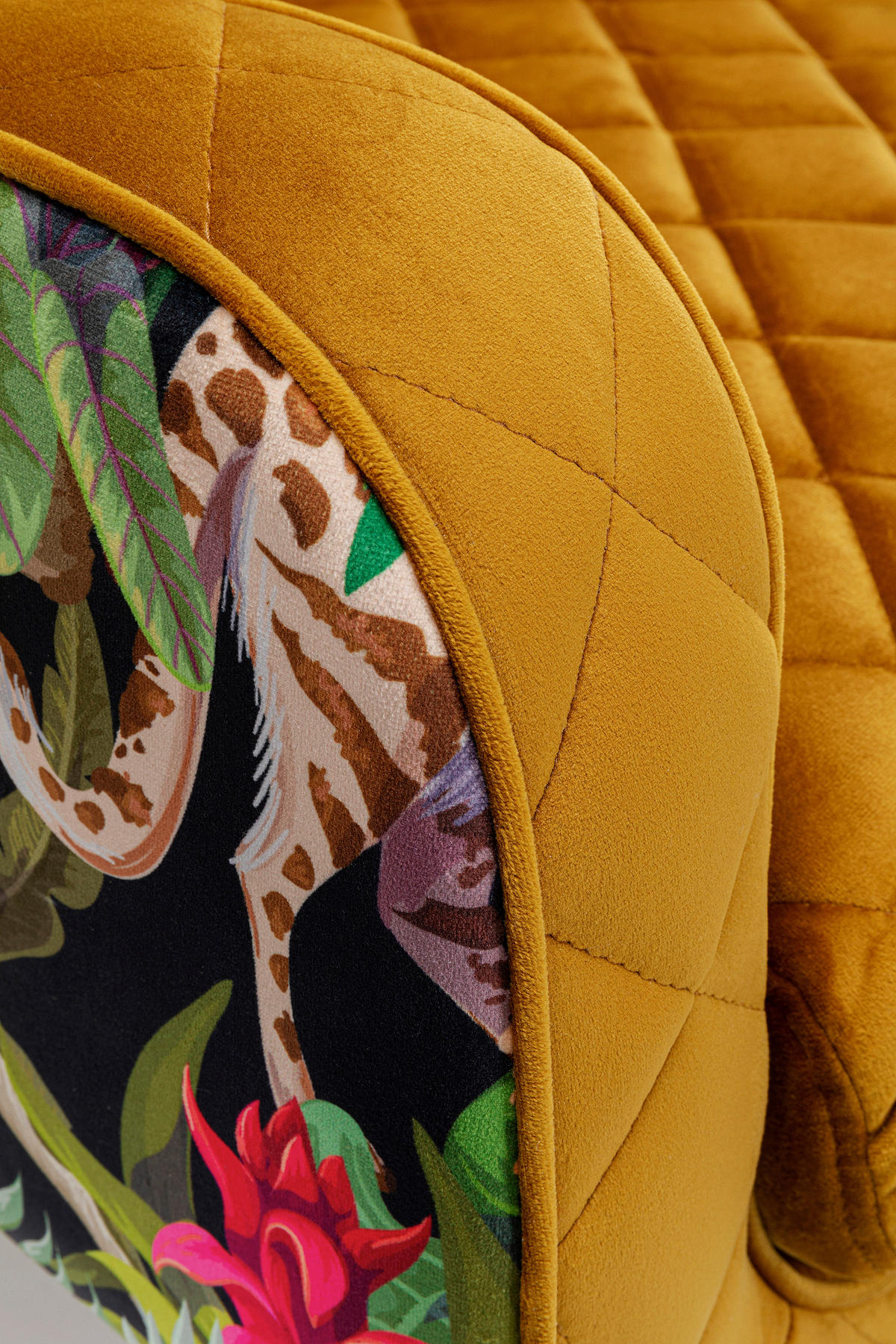 DESIGNSESSEL in Samt Grün, Multicolor, Orange  - Senfgelb/Goldfarben, Design, Textil/Metall (75/102/89cm) - Kare-Design