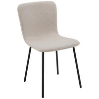 STUHL   Webstoff  Schwarz, Taupe  - Taupe/Schwarz, Design, Textil/Metall (45/79/53cm) - Stylife
