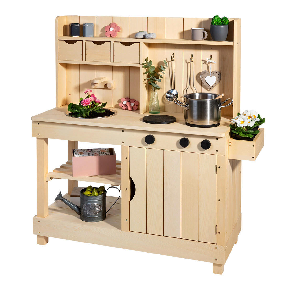 MATSCHKÜCHE Explorer  - Naturfarben, Basics, Holz/Metall (102/40/105cm) - MUDDY BUDDY