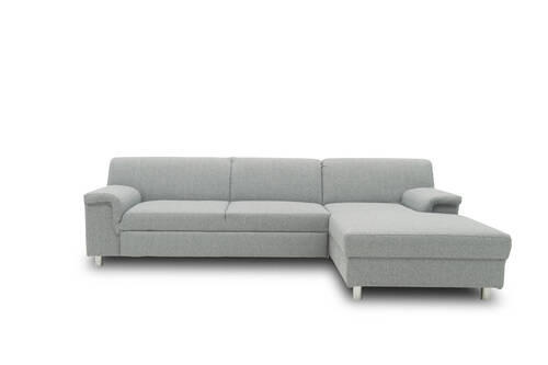 ECKSOFA Silberfarben Webstoff  - Chromfarben/Silberfarben, KONVENTIONELL, Textil/Metall (251/150cm) - MID.YOU