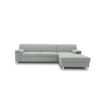 ECKSOFA Silberfarben Webstoff  - Chromfarben/Silberfarben, KONVENTIONELL, Textil/Metall (251/150cm) - MID.YOU