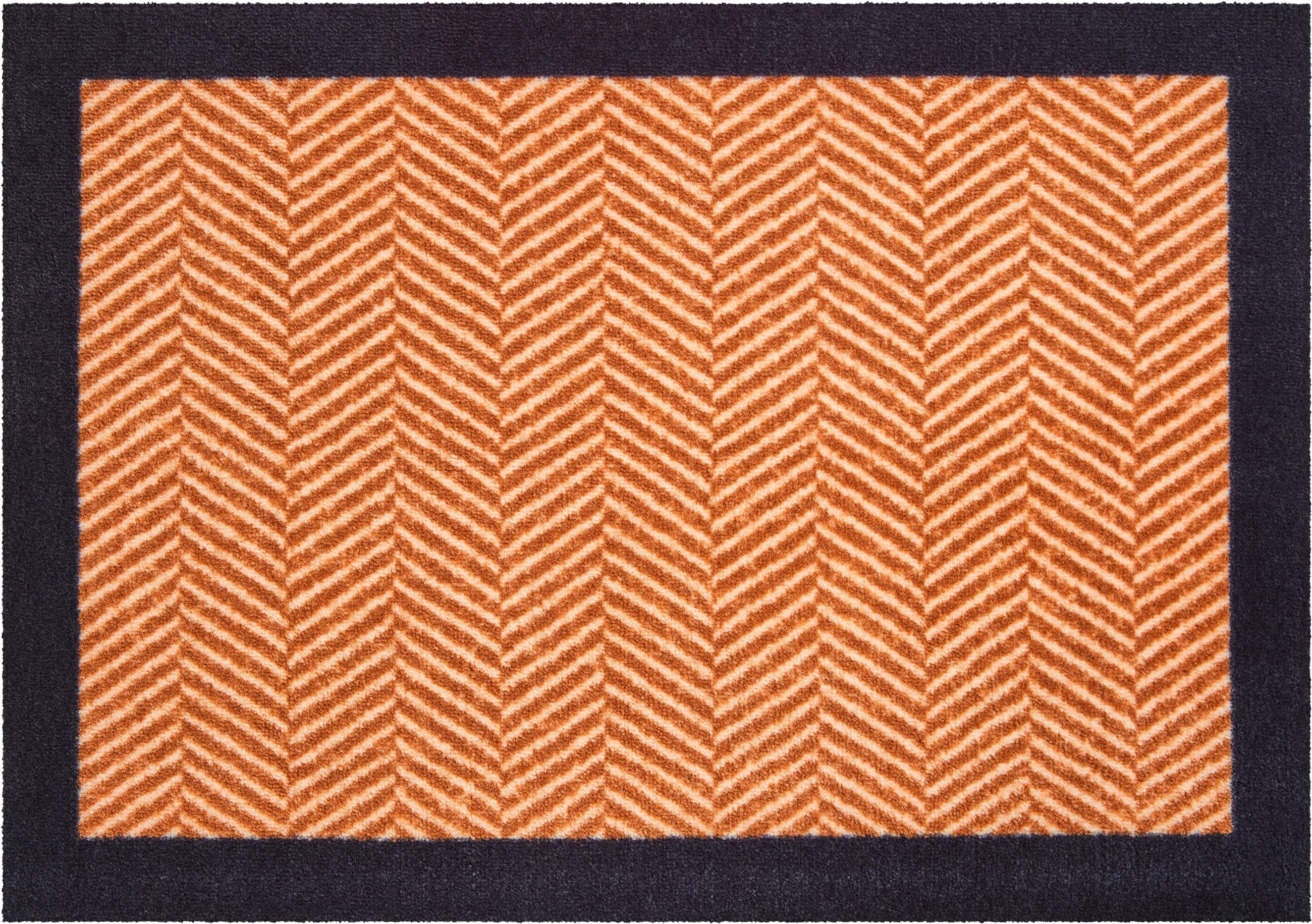 FUßMATTE 60/85 cm Herringbone  - Beige/Schwarz, KONVENTIONELL, Kunststoff/Textil (60/85cm) - Grund