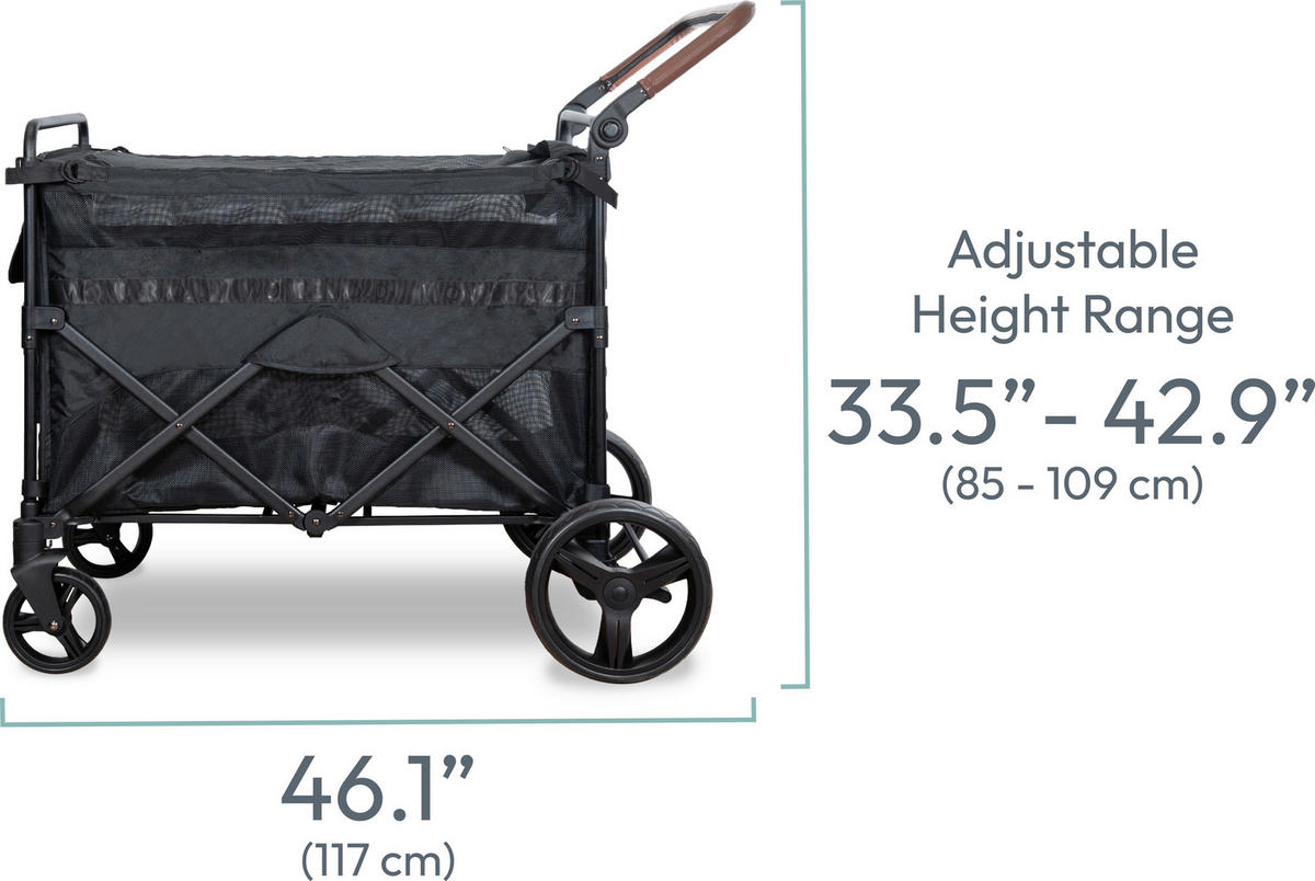 HUNDEBOLLERWAGEN  PXL Pet Heavy Duty Wagon   - Schwarz, Basics, Textil/Metall (117/72,50/107,50cm) - WONDERFOLD