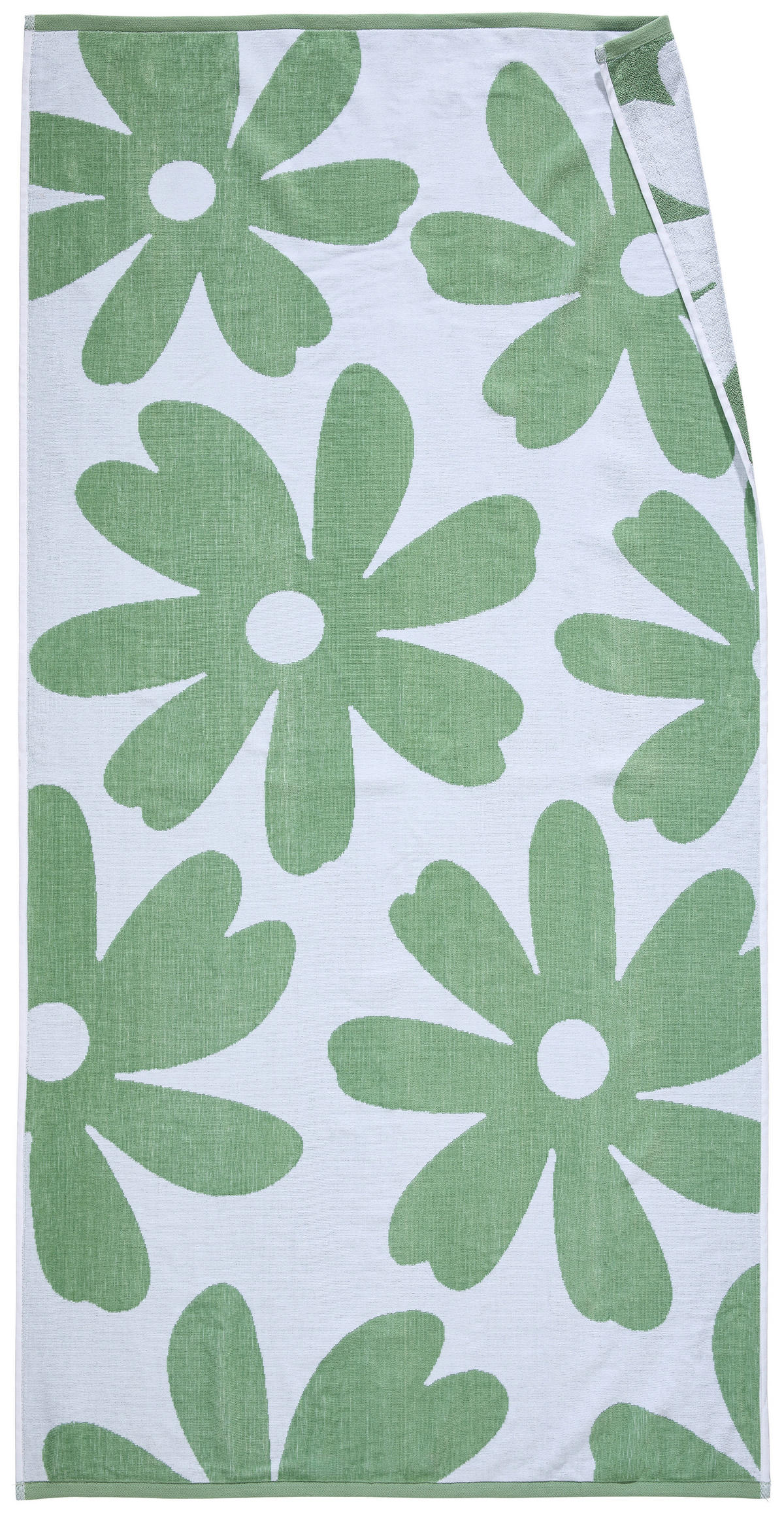 STRANDTUCH Flower Grün 90/180 cm  - Grün, Textil (90/180cm) - Esposa