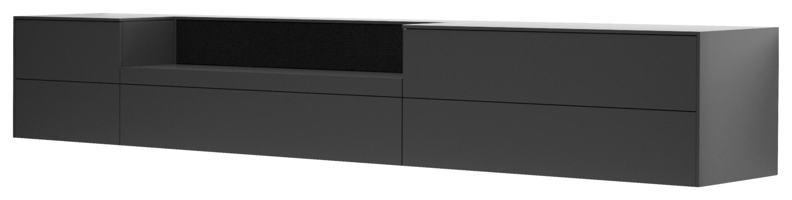 TV-ELEMENT - Schwarz/Grau, MODERN, Holzwerkstoff (322/50/50cm) - Carryhome