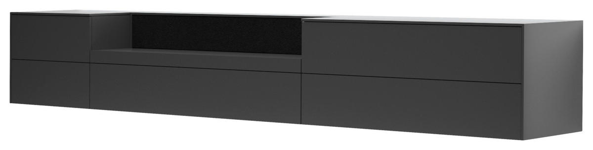 TV-ELEMENT - Schwarz/Grau, MODERN, Holzwerkstoff (322/50/50cm) - Carryhome