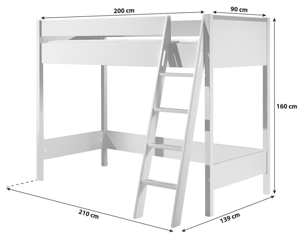 HOCHBETT 90/200 cm Weiß  - Weiß/Kieferfarben, MODERN, Holz/Holzwerkstoff (90/200cm) - MID.YOU