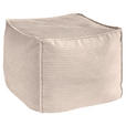 POUF in Taupe Textil  - Taupe, KONVENTIONELL, Textil (66/40/66cm) - Hom`in
