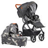 KINDERWAGENSET FX4 Classic  - Cognac/Dunkelgrau, Basics, Leder/Textil (57/129/100cm) - Gesslein
