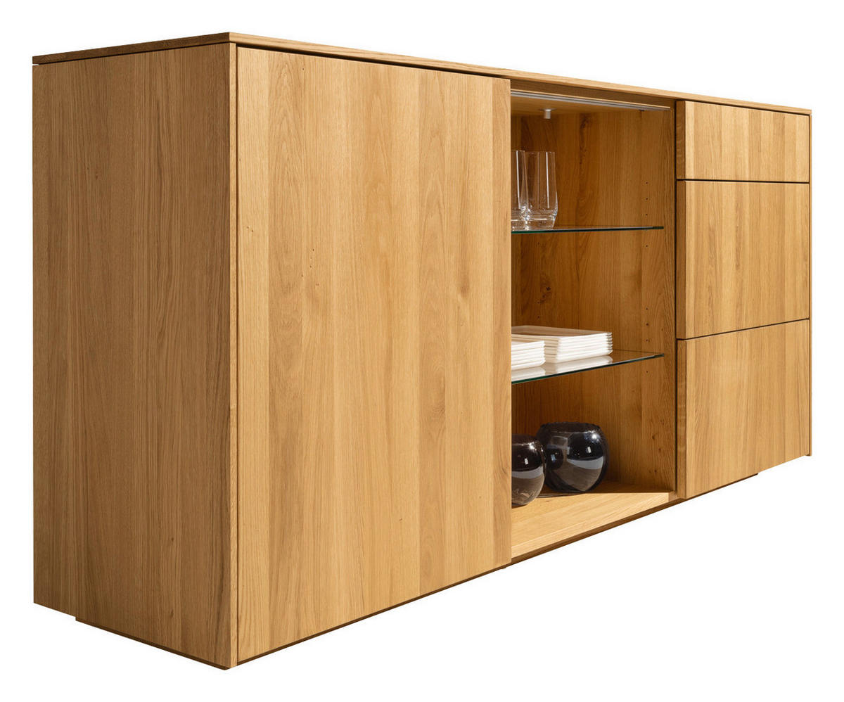 SIDEBOARD Eichefarben  192,1/86,2/41,9 cm  - Eichefarben, Design, Glas/Holz (192,1/86,2/41,9cm) - Team 7