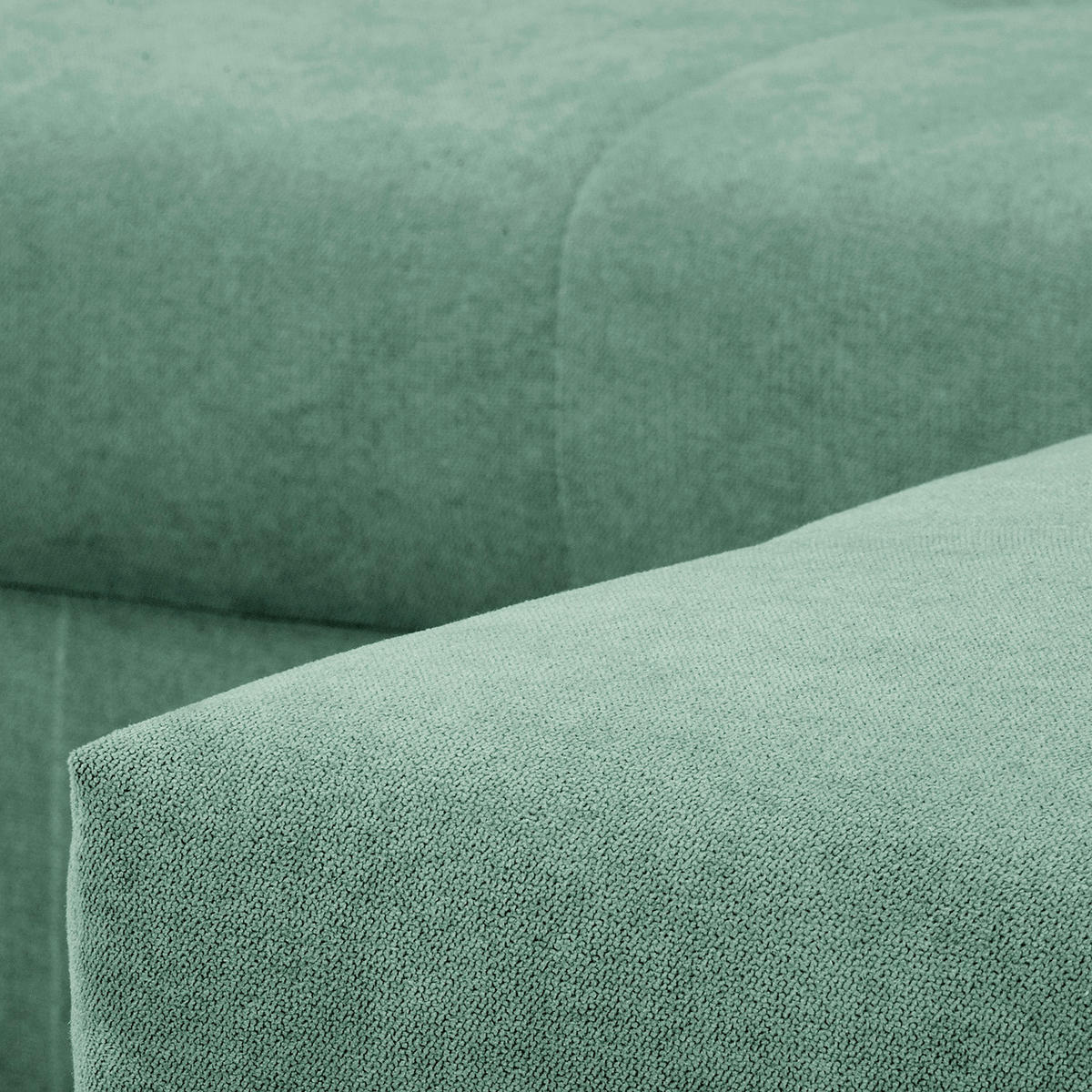 ECKSOFA inkl. Hocker Ariella in Mikrofaser Mintgrün  161/231 cm  - Naturfarben/Mintgrün, Design, Holz/Textil (161/231cm) - Livetastic