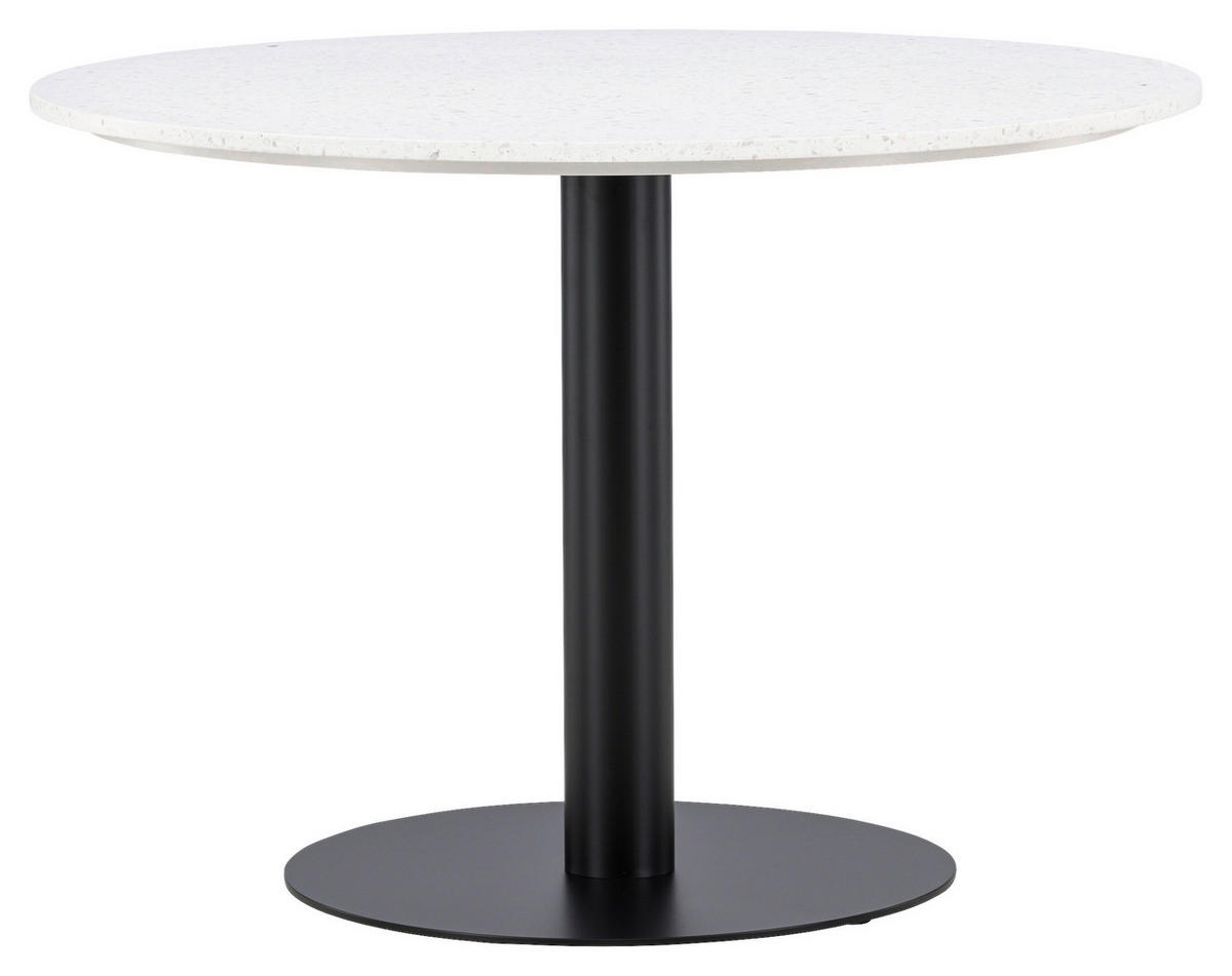ESSTISCH in Metall, Stein 106/106/75 cm  - Schwarz/Weiß, Design, Stein/Metall (106/106/75cm) - Livetastic