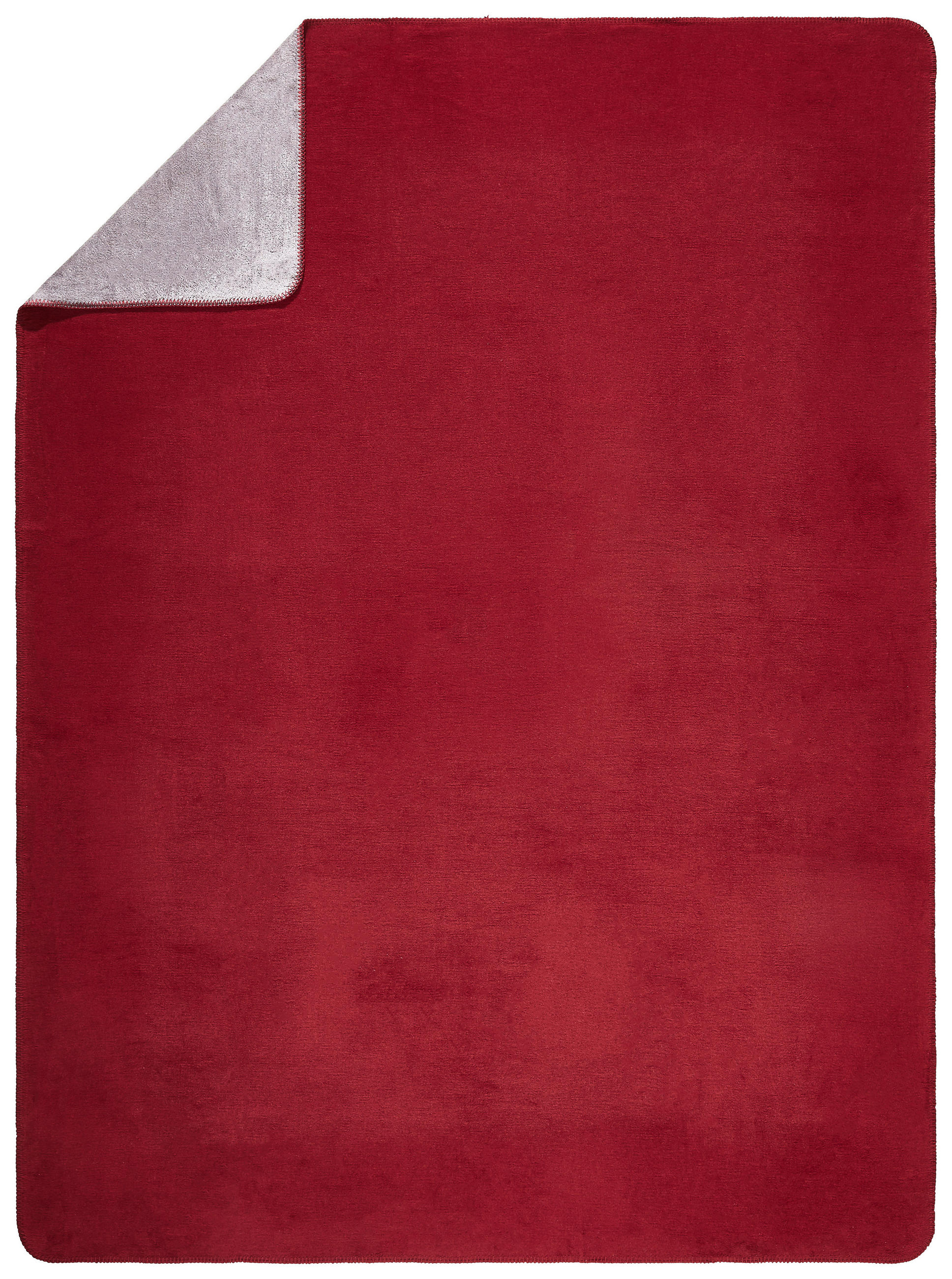 DEKA 150/200 cm  DE VELA  - srebrne boje/crvena, Basics, tekstil (150/200cm) - Novel