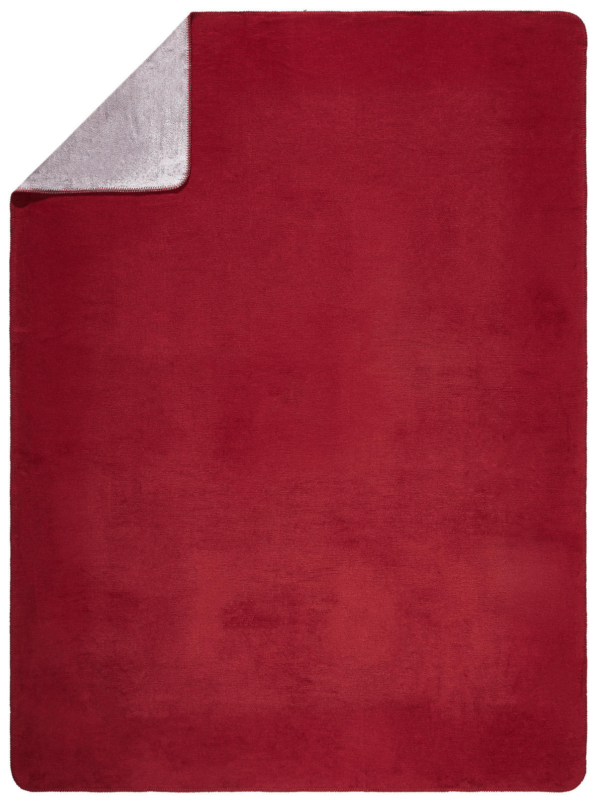 DEKA 150/200 cm  DE VELA  - srebrne boje/crvena, Basics, tekstil (150/200cm) - Novel