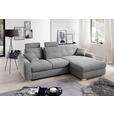 ECKSOFA in Mikrofaser Hellgrau  - Chromfarben/Hellgrau, MODERN, Kunststoff/Textil (276/193cm) - Hom`in