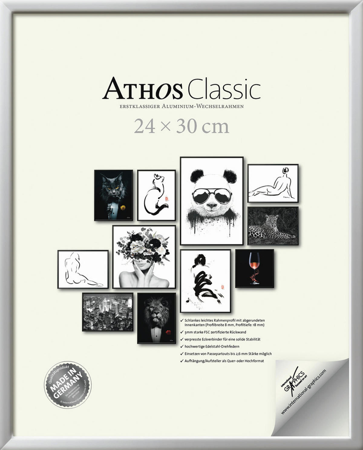 BILDERRAHMEN - Chromfarben, Basics, Papier/Holzwerkstoff (24/30/1,8cm)