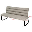 SITZBANK 180/94,5/70 cm Webstoff Taupe  - Taupe/Schwarz, Design, Textil/Metall (180/94,5/70cm) - Novel