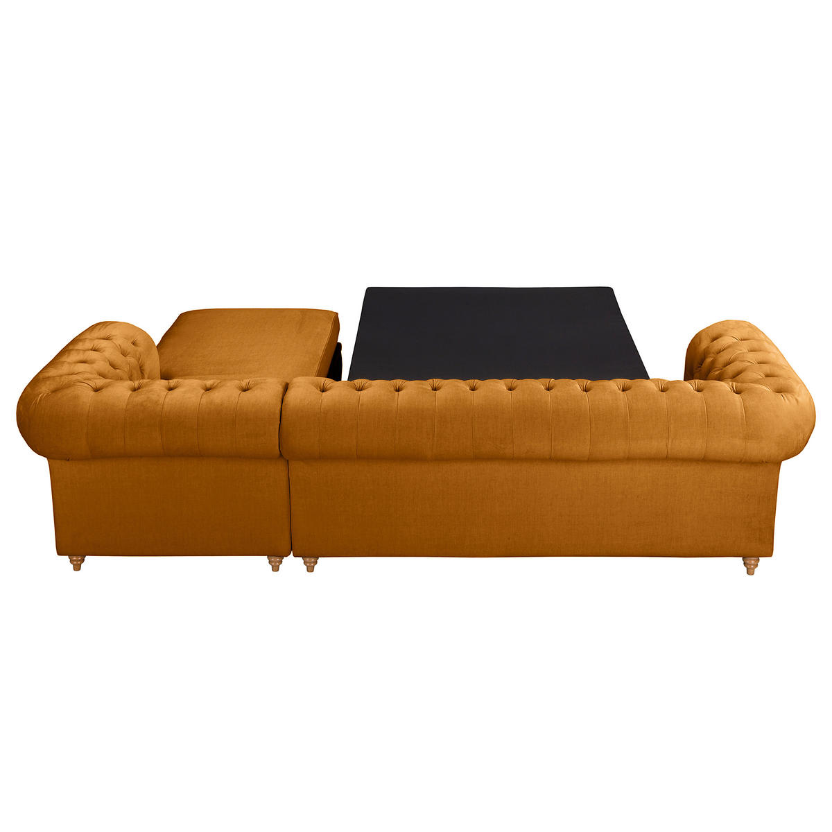 ECKSOFA Laura Bernsteinfarben Mikrofaser  - Bernsteinfarben/Creme, Design, Holz/Textil (284/182cm) - P & B