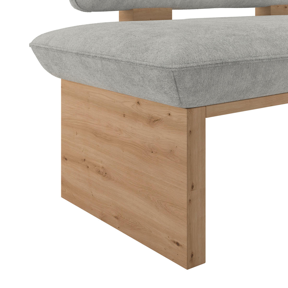 SITZBANK 120/87/67 cm Webstoff Hellgrau  - Eichefarben/Hellgrau, KONVENTIONELL, Textil (120/87/67cm) - James Wood