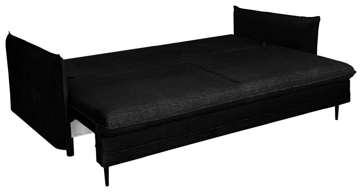 SCHLAFSOFA Flachgewebe Schwarz  - Schwarz, Design, Holz/Kunststoff (216/96/102cm) - MID.YOU