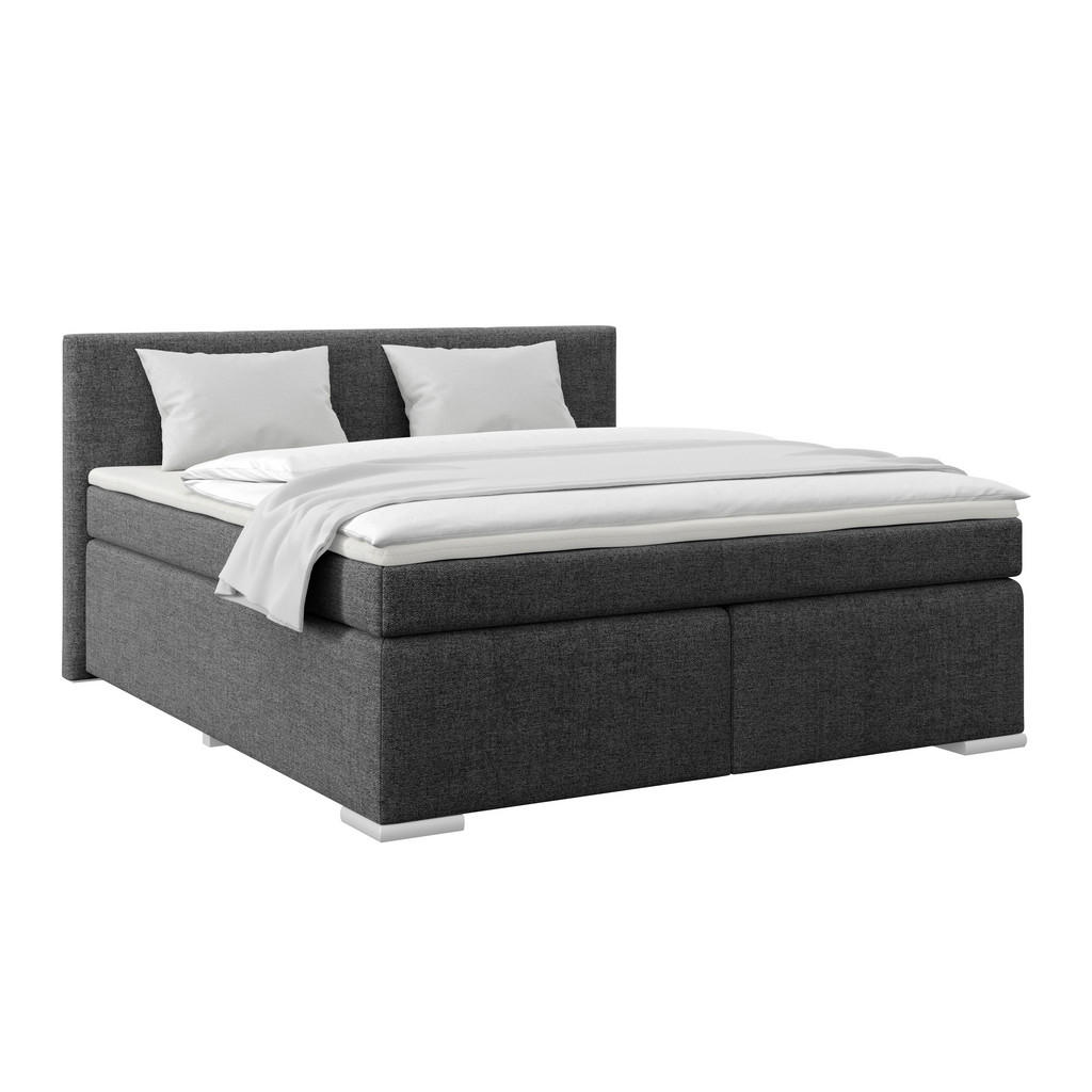 Boxspringbett Mira Webstoff Graphit,lf: 180x200cm