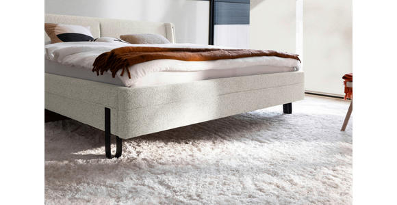 POLSTERBETT Beleuchtung 140/200 cm in Creme - Creme/Schwarz, MODERN, Textil/Metall (140/200cm) - Novel