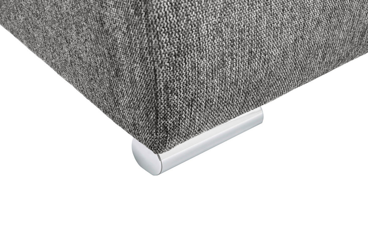 ECKSOFA in Mikrofaser Grau  - Chromfarben/Grau, Modern, Kunststoff/Textil (276/193cm) - Hom`in
