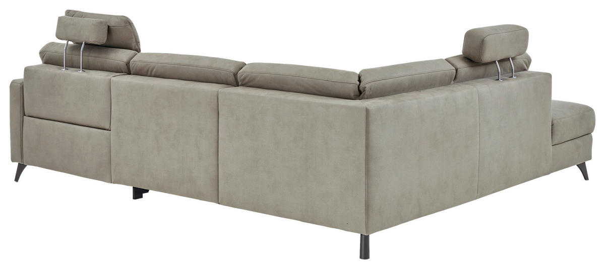 ECKSOFA Dieter Knoll Beigebraun Mikrofaser  - Beigebraun/Schwarz, Design, Textil/Metall (238/269cm) - Dieter Knoll