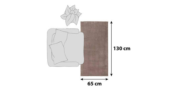 HOCHFLORTEPPICH 65/130 cm Royal Shaggy  - Hellbraun, Basics, Textil (65/130cm) - Novel