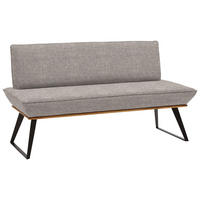 SITZBANK 140/87/64 cm  in Schwarz, Eichefarben, Hellbraun  - Hellbraun/Eichefarben, Design, Holz/Textil (140/87/64cm) - Voleo