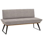 SITZBANK 160/87/64 cm Webstoff Schwarz, Eichefarben, Hellbraun Eiche massiv Metall  - Hellbraun/Eichefarben, Design, Holz/Textil (160/87/64cm) - Voleo