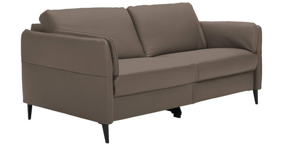 3-SITZER-SOFA in Leder Braun  - Schwarz/Braun, Design, Leder/Metall (190/84/99cm) - Dieter Knoll