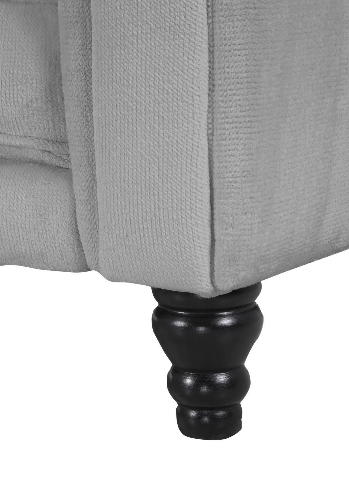 ECKSOFA  in Plüsch Grau  160/260 cm  - Dunkelbraun/Grau, Design, Holz/Textil (160/260cm) - MID.YOU