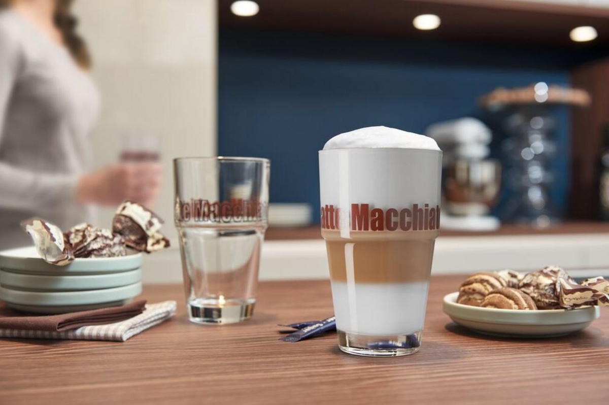 LATTE-MACCHIATO-GLAS - Klar/Schwarz, Basics, Glas (8,6/14cm) - Leonardo