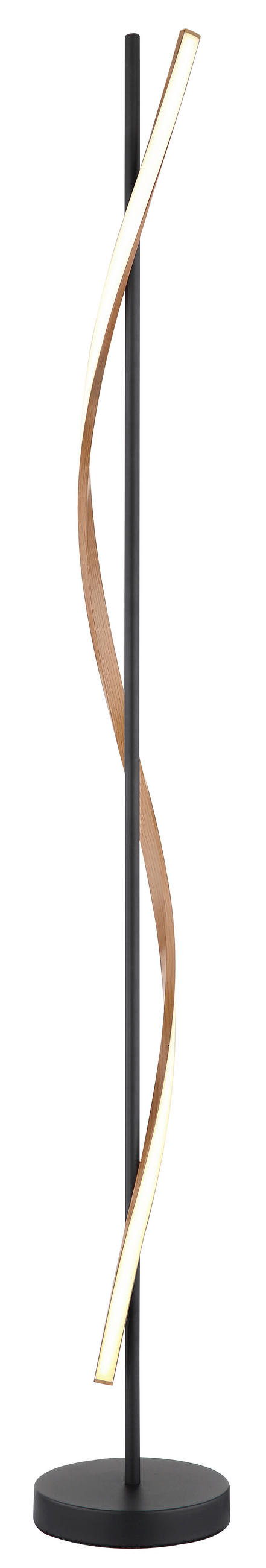 LED-STEHLEUCHTE 20/150,7 cm    - Schwarz/Braun, Design, Kunststoff/Metall (20/150,7cm) - Globo