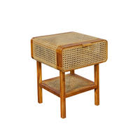 NACHTSCHRANK 48/60/45 cm Rattan, Teakholz massiv  - Naturfarben, Basics, Holz (48/60/45cm) - Livetastic