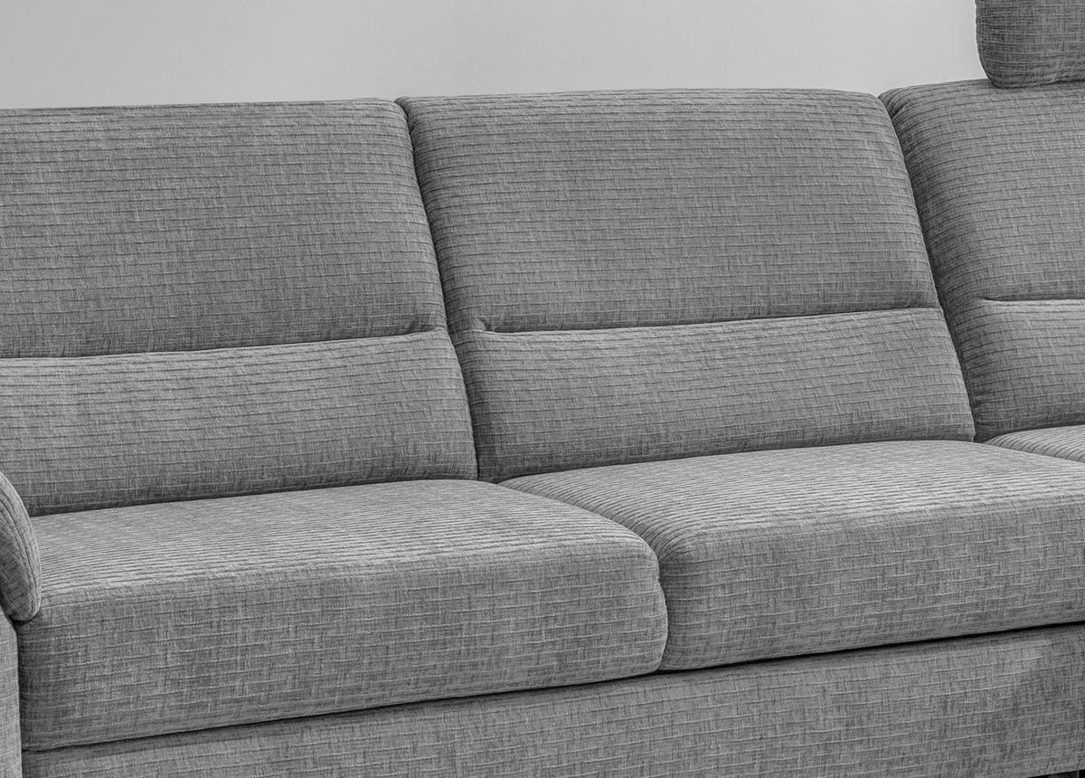 ECKSOFA in Mikrofaser Grau  - Schwarz/Grau, Modern, Holz/Textil (279/176cm) - Livetastic