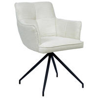 ARMLEHNSTUHL  in Eisen Cord  - Creme/Schwarz, Design, Textil/Metall (58/84/62,5cm) - Novel