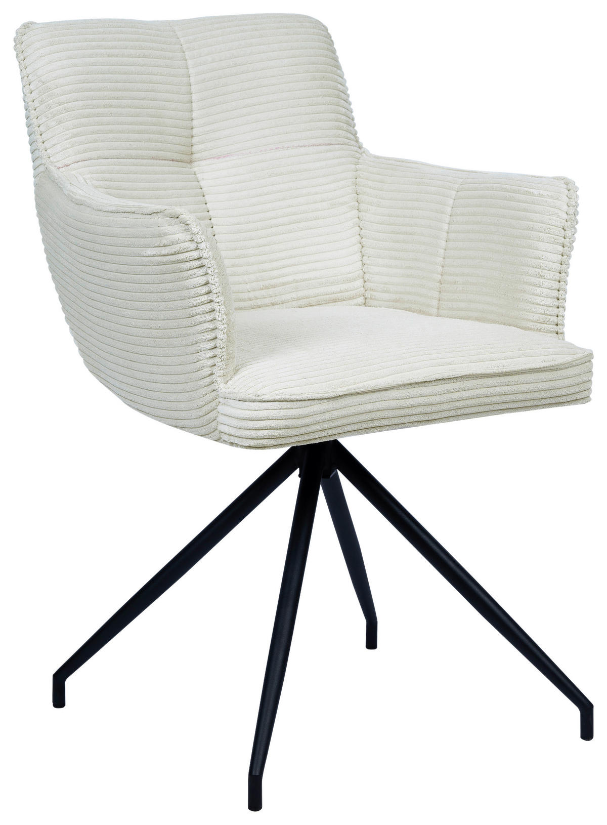 ARMLEHNSTUHL  in Eisen Cord  - Creme/Schwarz, Design, Textil/Metall (58/84/62,5cm) - Novel