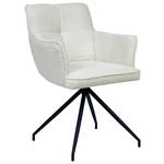 ARMLEHNSTUHL  Sitzfläche 180° drehbar, automatische Rückholfunktion Cord  - Creme/Schwarz, Design, Textil/Metall (58/84/62,5cm) - Novel