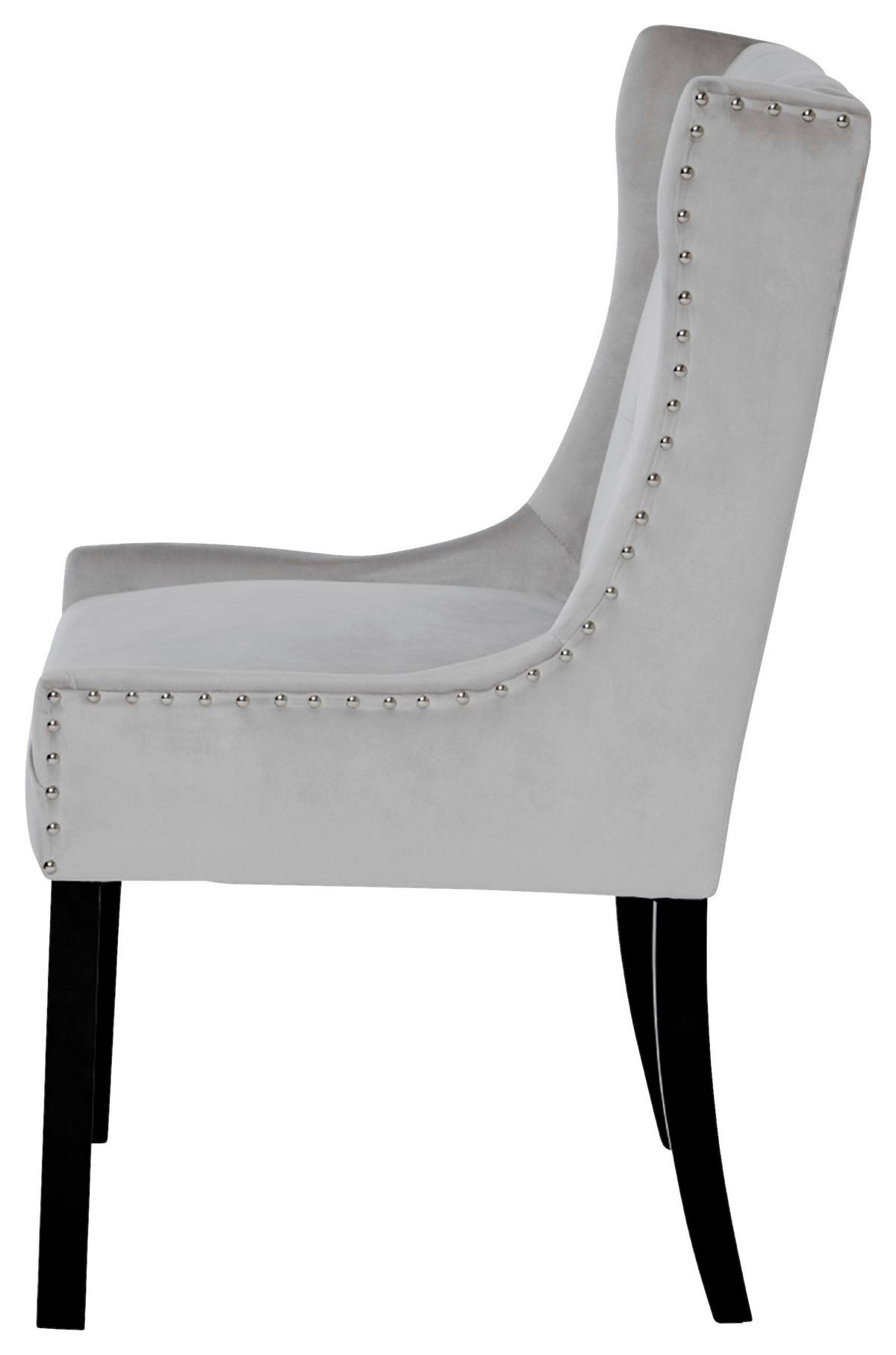 STUHL  in Samt  - Silberfarben/Schwarz, Modern, Holz/Textil (57/64/99cm) - Livetastic