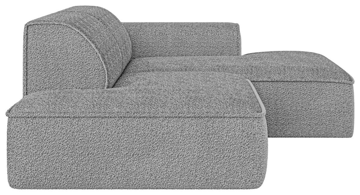 ECKSOFA BILLUND Grau Cord Nierenkissen  - Schwarz/Grau, KONVENTIONELL, Kunststoff/Textil (294/165cm) - Livetastic