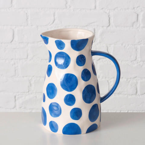 KRUG    - Blau/Weiß, Basics, Keramik (22/14/22,5cm) - Boltze Home