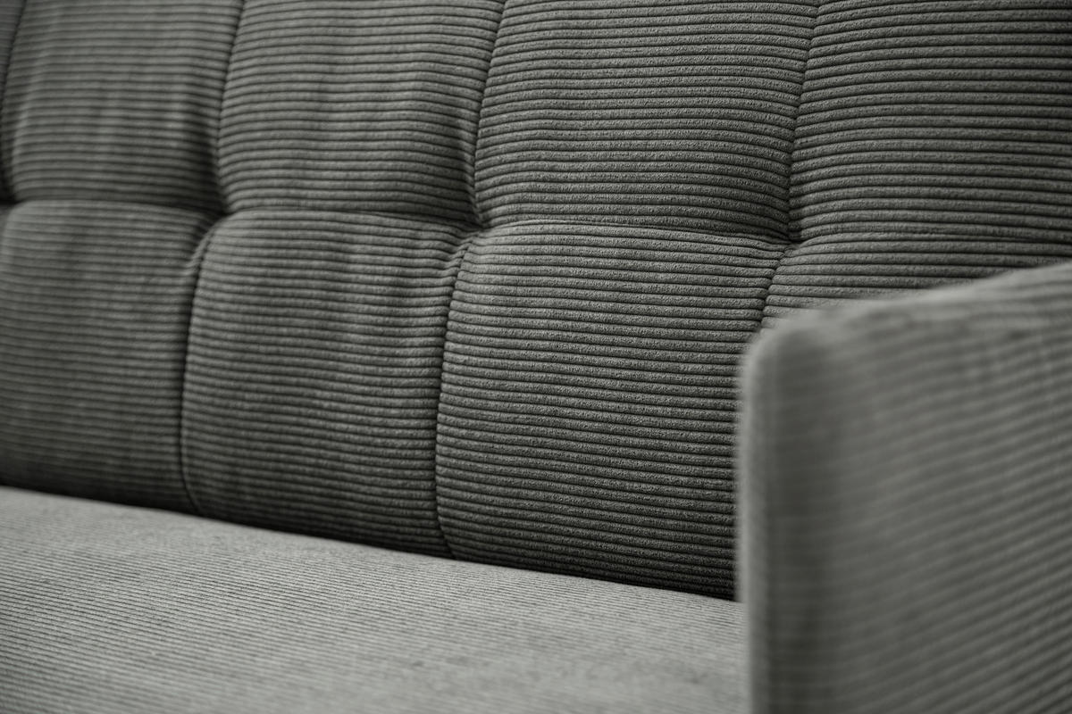 SITZBANK 206/85/69 cm Cord Anthrazit Metall  - Anthrazit/Schwarz, Design, Textil/Metall (206/85/69cm) - Johann Jakob
