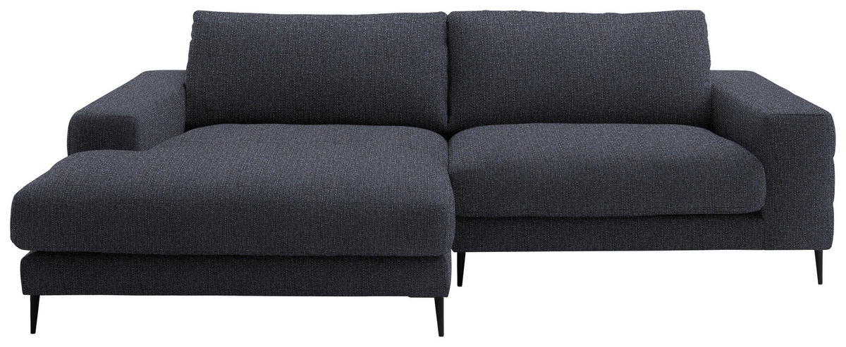 ECKSOFA  in Flachgewebe Dunkelgrau  177/253 cm  - Dunkelgrau/Schwarz, Design, Textil/Metall (177/253cm) - Dieter Knoll